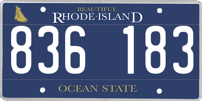 RI license plate 836183