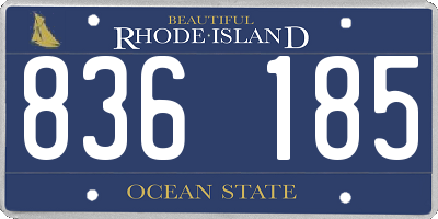 RI license plate 836185