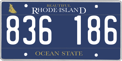 RI license plate 836186