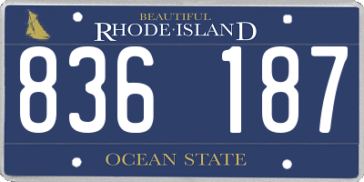 RI license plate 836187