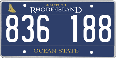 RI license plate 836188