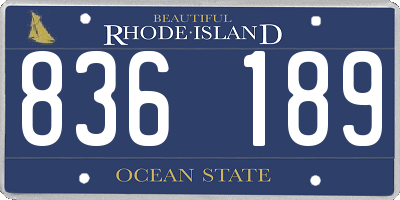 RI license plate 836189