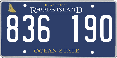 RI license plate 836190