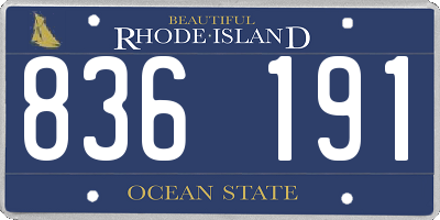 RI license plate 836191
