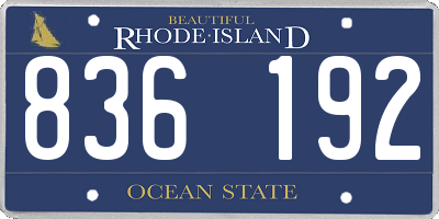 RI license plate 836192