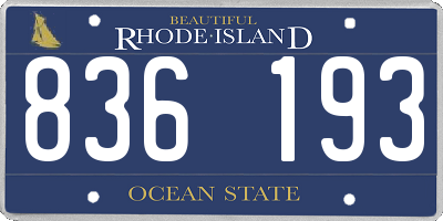 RI license plate 836193