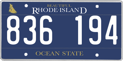 RI license plate 836194