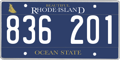 RI license plate 836201
