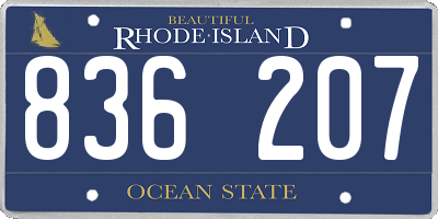 RI license plate 836207