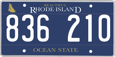 RI license plate 836210