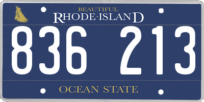 RI license plate 836213