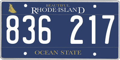 RI license plate 836217
