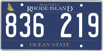 RI license plate 836219