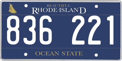 RI license plate 836221