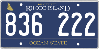 RI license plate 836222