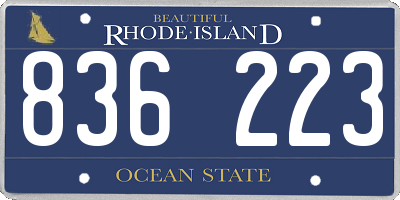 RI license plate 836223