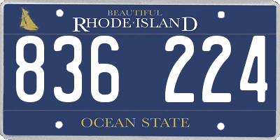 RI license plate 836224