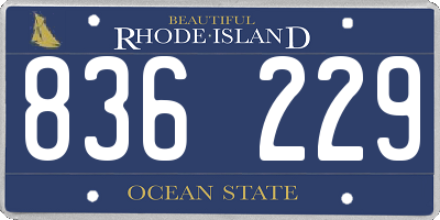 RI license plate 836229