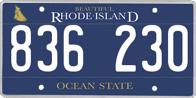 RI license plate 836230