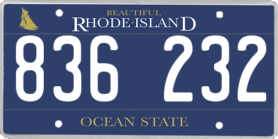 RI license plate 836232