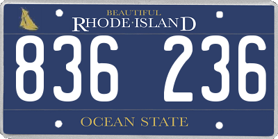 RI license plate 836236