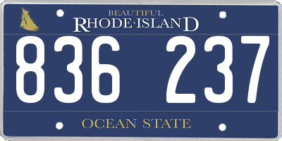 RI license plate 836237