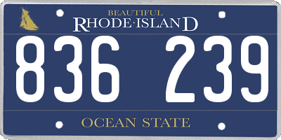 RI license plate 836239