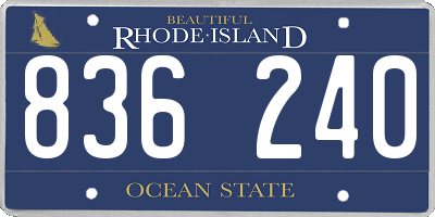 RI license plate 836240