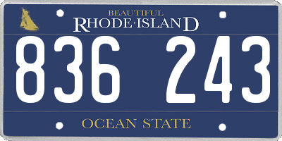 RI license plate 836243