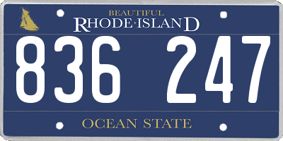 RI license plate 836247