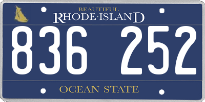 RI license plate 836252