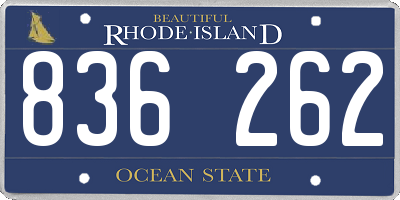 RI license plate 836262