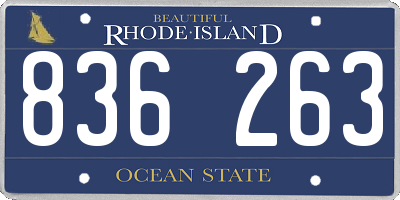 RI license plate 836263