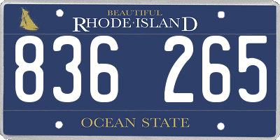RI license plate 836265