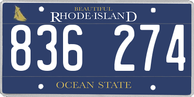 RI license plate 836274
