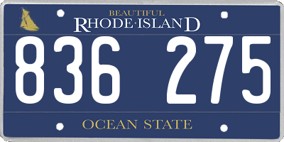 RI license plate 836275