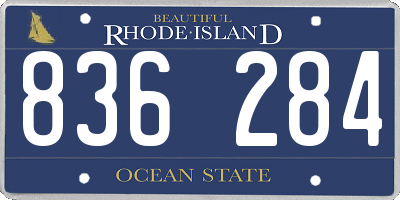 RI license plate 836284