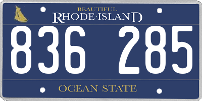 RI license plate 836285