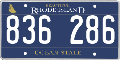 RI license plate 836286