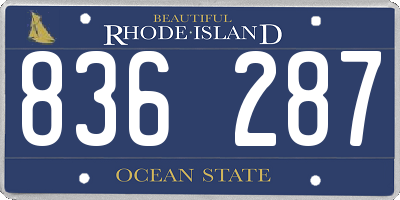 RI license plate 836287