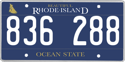 RI license plate 836288