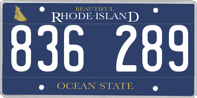 RI license plate 836289