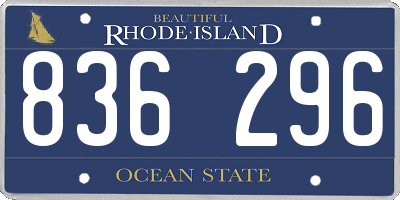 RI license plate 836296