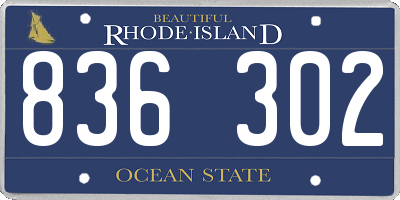 RI license plate 836302