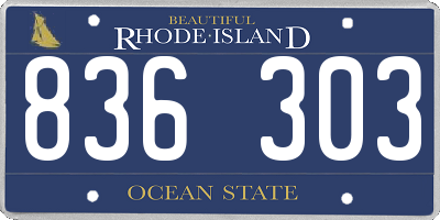 RI license plate 836303