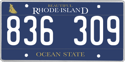 RI license plate 836309