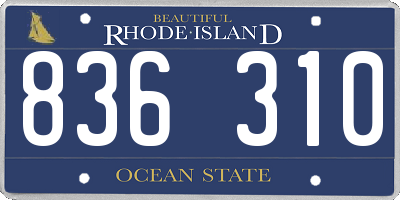 RI license plate 836310