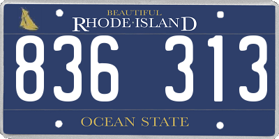 RI license plate 836313