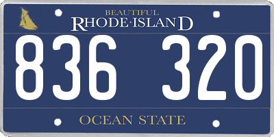 RI license plate 836320