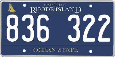 RI license plate 836322